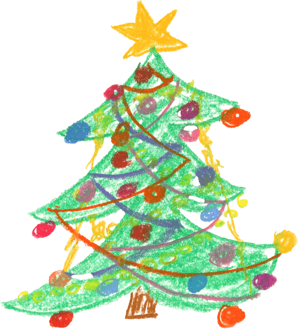 Child's drawing of a Christmas Tree